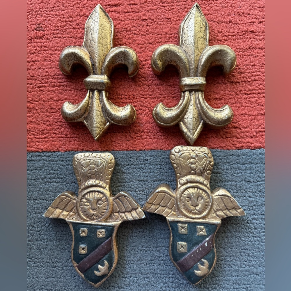 Set of 4 Fleur-de-Lis Wall Decor